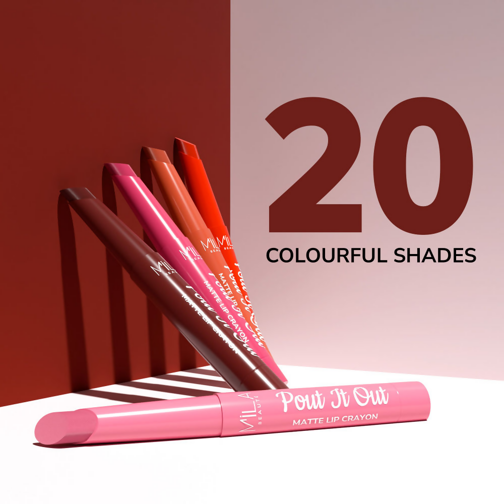 Mila Beaute Pout It Out Long Lasting & Matte Finish Lip Crayon Lipstick - Ariel