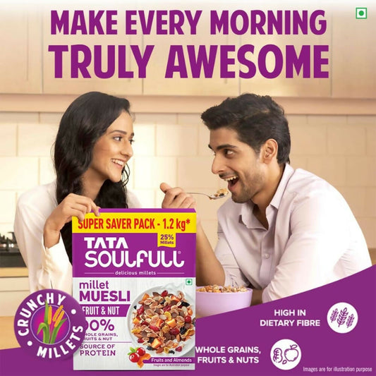 Buy Tata Soulfull Millet Muesli Breakfast Cereals (Fruit & Nut) from DrMediCart, Ship from India to USA