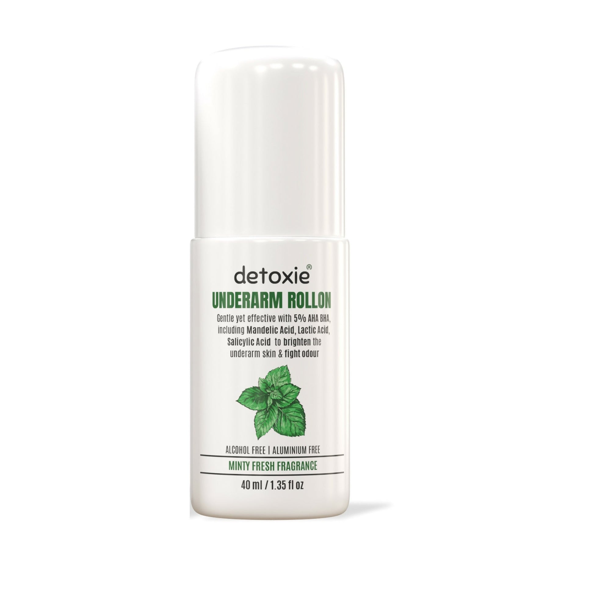Detoxie 5% AHA BHA Underarm Lightening Deo Roll (Minty Fresh)