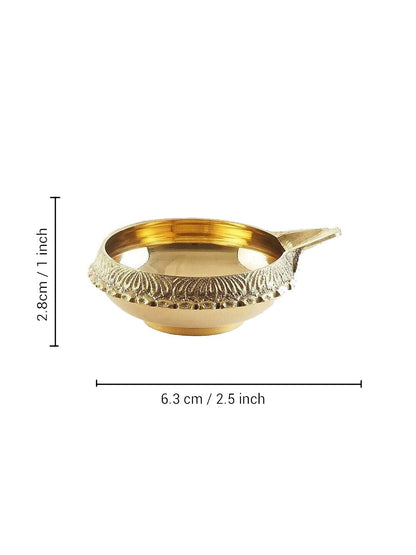 Tied Ribbons Antique 2 Pieces Gold -Toned Textured Brass Diyas