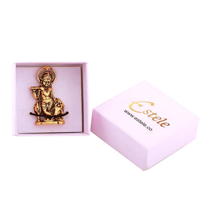 Estele Gold -Polished Spiritual Lord Krishna Idol for Home/Car Decor