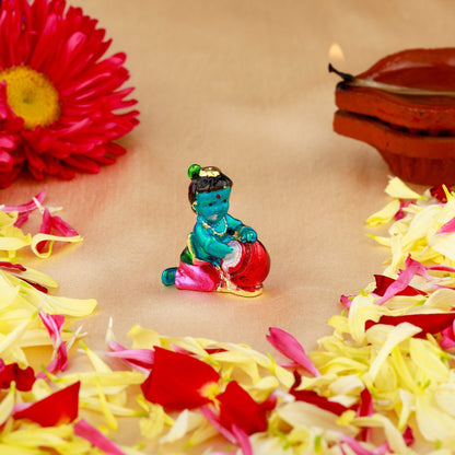 Buy Estele Gold-Polished Divine Lord Krishna Idol for Home/Car Decor