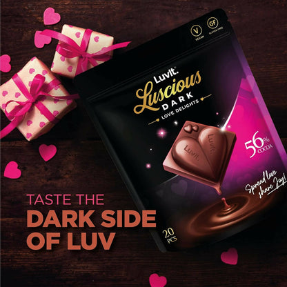 LuvIt Luscious Dark Love Delights - Heart Shaped Chocolate Bars