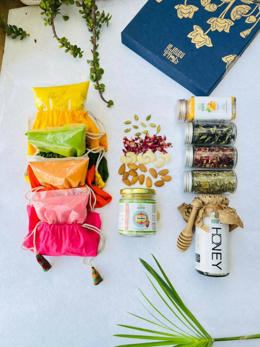 Shuddh Natural Edible Wholistic Colour | Ayurvedic Thandai Powder | Ubtan Based Herbal Gulal | Holi Gift Hamper | Natural Honey