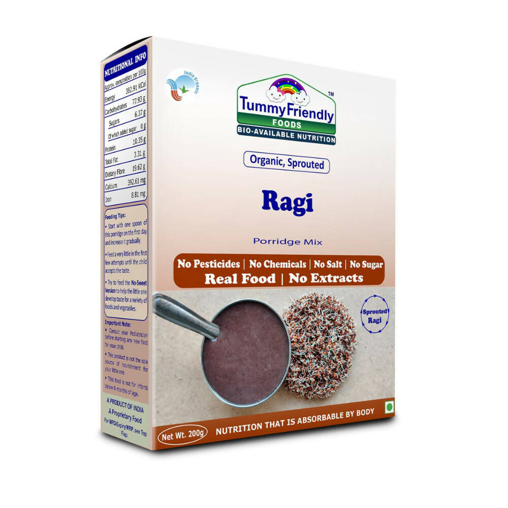 Buy TummyFriendly Foods Certified Organic Sprouted Ragi Porridge Mix from DrMediCart, Ship from India to USA