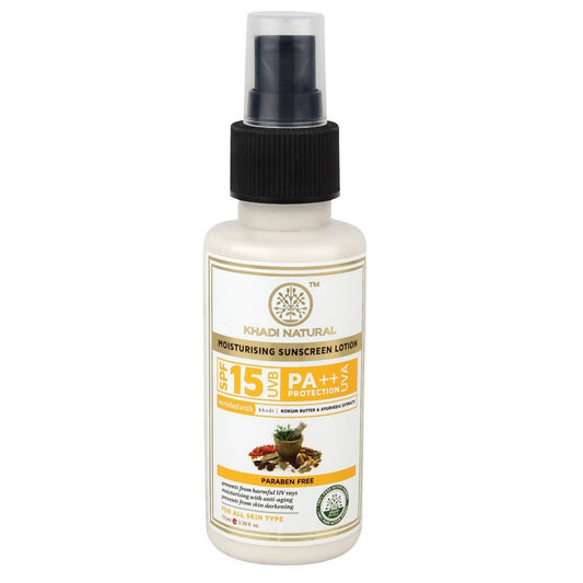 Buy Khadi Natural Moisturising Sunscreen Lotion SPF 15 from DrMediCart, Ship from India to USA