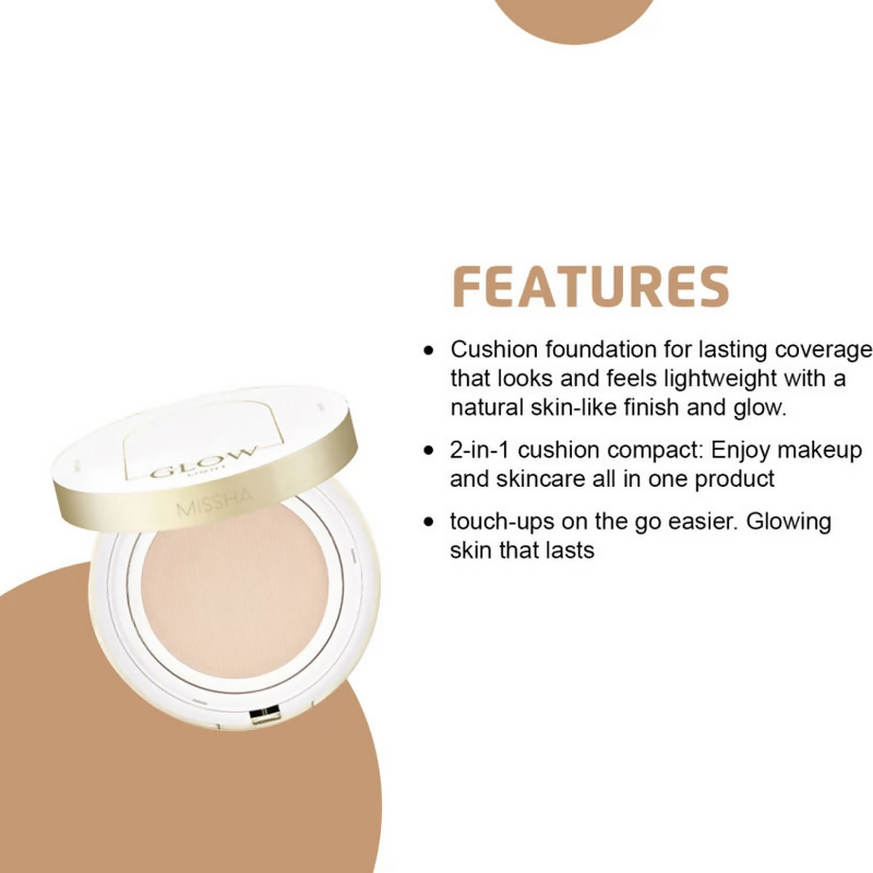 Missha Glow Cushion Light No.21P Fair SPF 37 PA+++