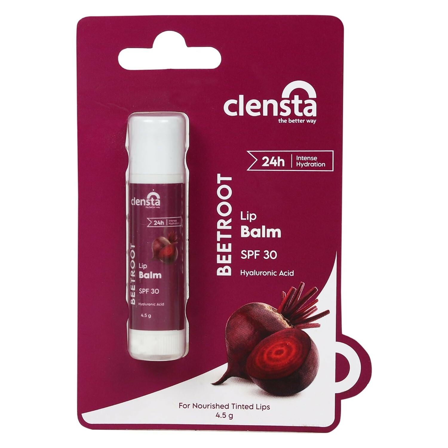 clensta beetroot lip balm with hyaluronic acid spf 30 with beetroot buy in usa