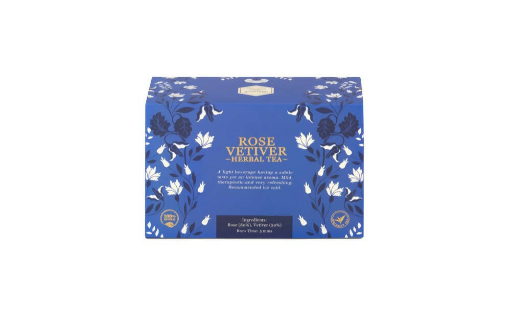 Mittal Teas Rose Vetiver Herbal Tea - Eco Friendly Bags