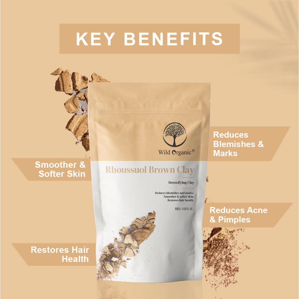 Wild Organic Rhoussuol Brown Detoxifying Clay Powder