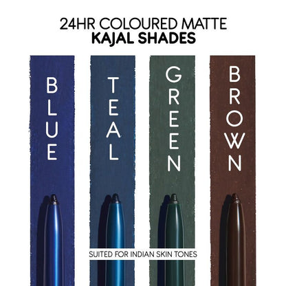 Kay Beauty By Katrina Kaif 24HR Coloured Matte Kajal - Teal