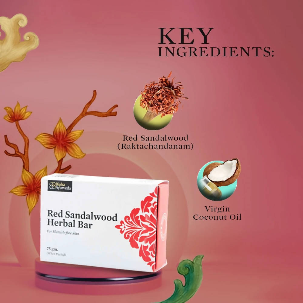 Bipha Ayurveda Red Sandalwood Herbal Bar - DrMediCart
