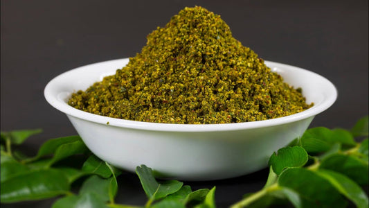Buy Curry Leaves spicy powder/ Karivepaku kaaram (With Out Garlic) from DrMediCart