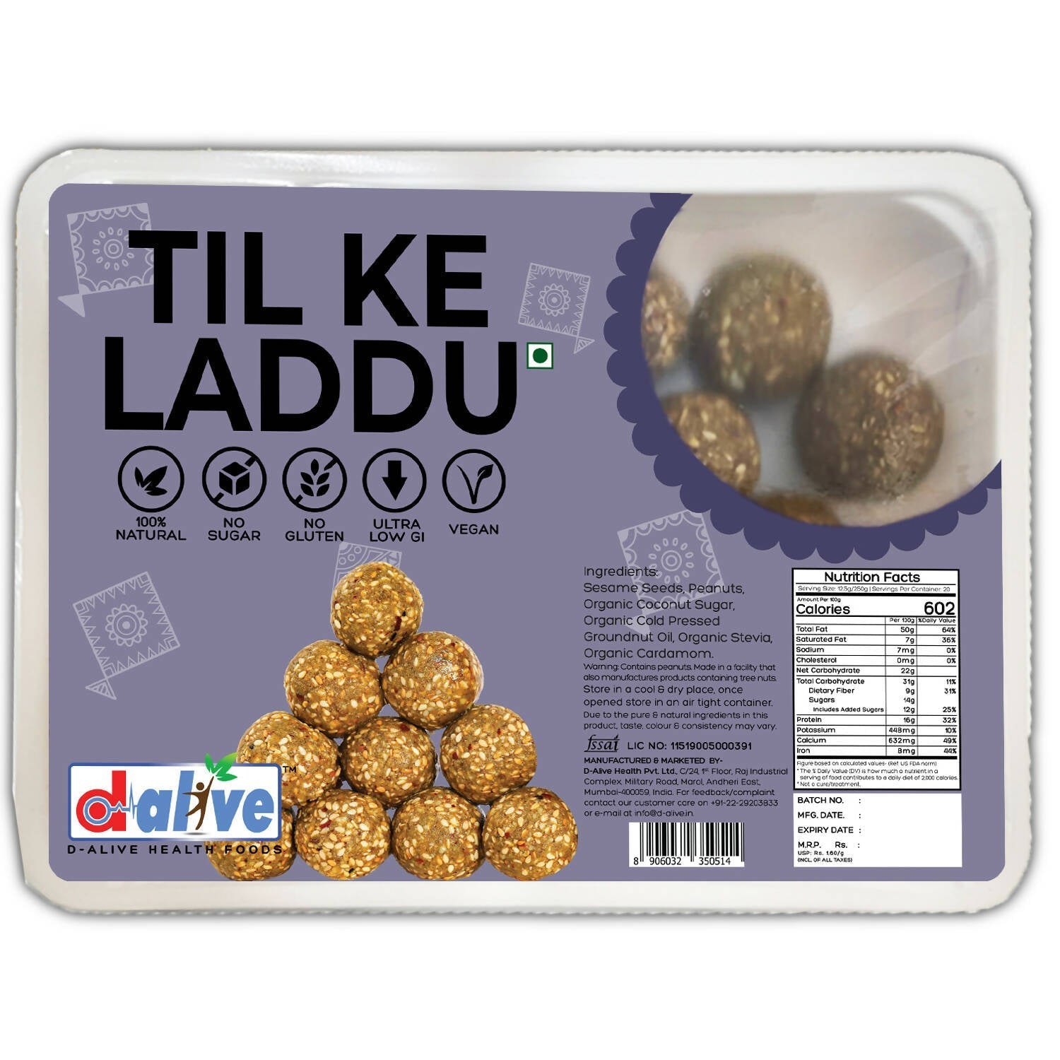 Buy D-Alive Til Ke Laddu from DrMediCart, Ship from India to USA