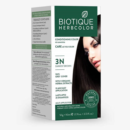 Buy Biotique Herbcolor 3N Darkest Brown from DrMediCart, Ship from India to USA