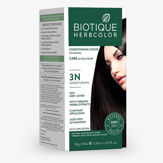 Buy Biotique Herbcolor 3N Darkest Brown from DrMediCart, Ship from India to USA