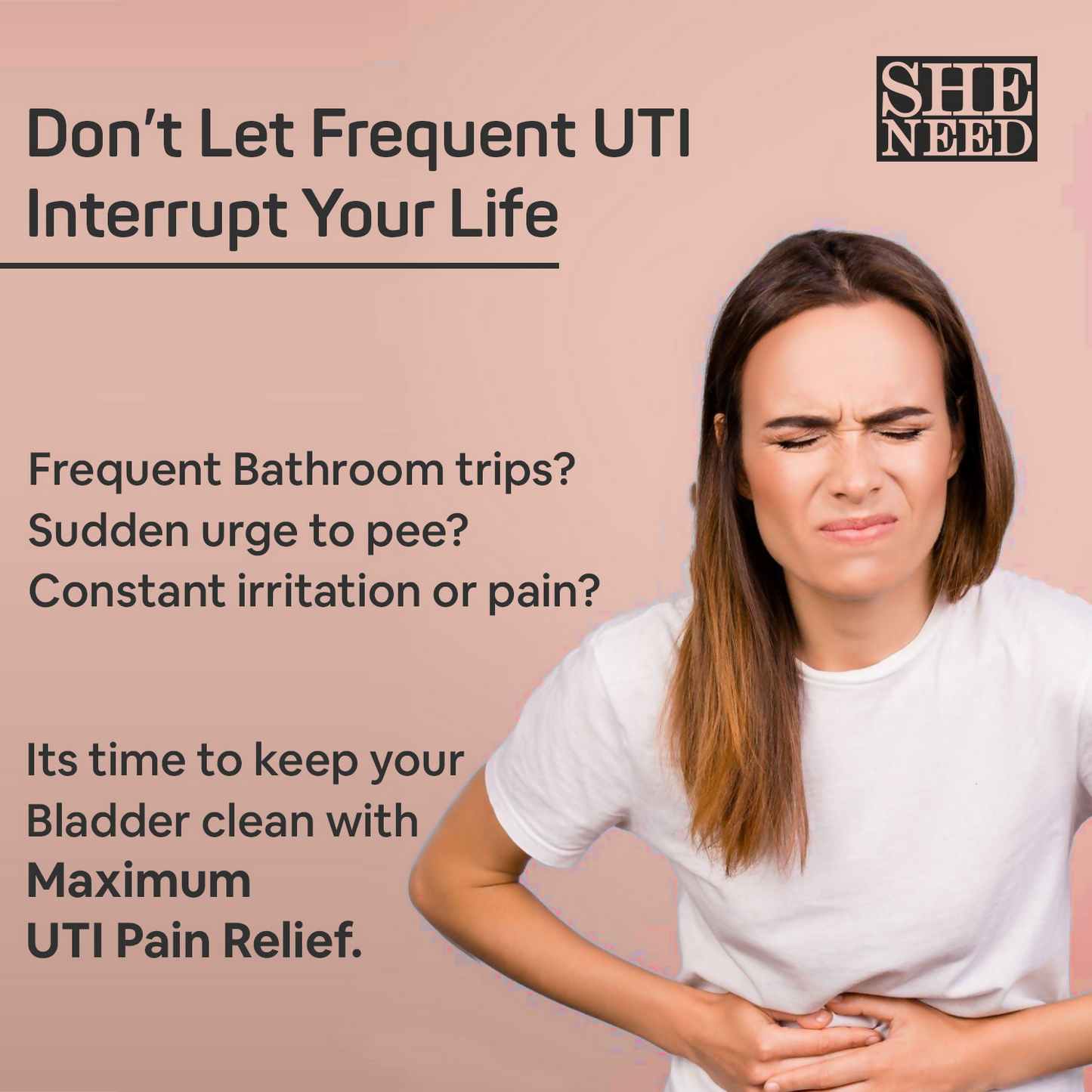 SheNeed Maximum UTI Pain Relief Capsules