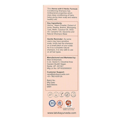 Tatvik Ayurveda Nirmalkesha Shampoo (Henna With 8 Herbs)