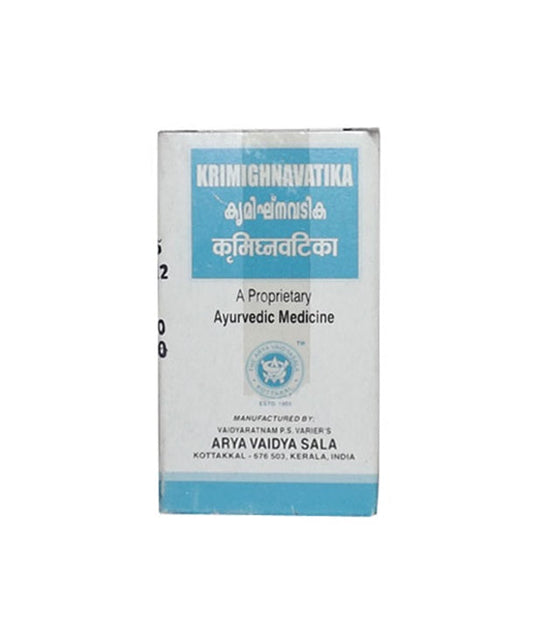 Buy Kottakkal Arya Vaidya Sala Krimighna Vatika  -  Ayurvedic Deworming Tablets from DrMediCart, Ship from India to USA