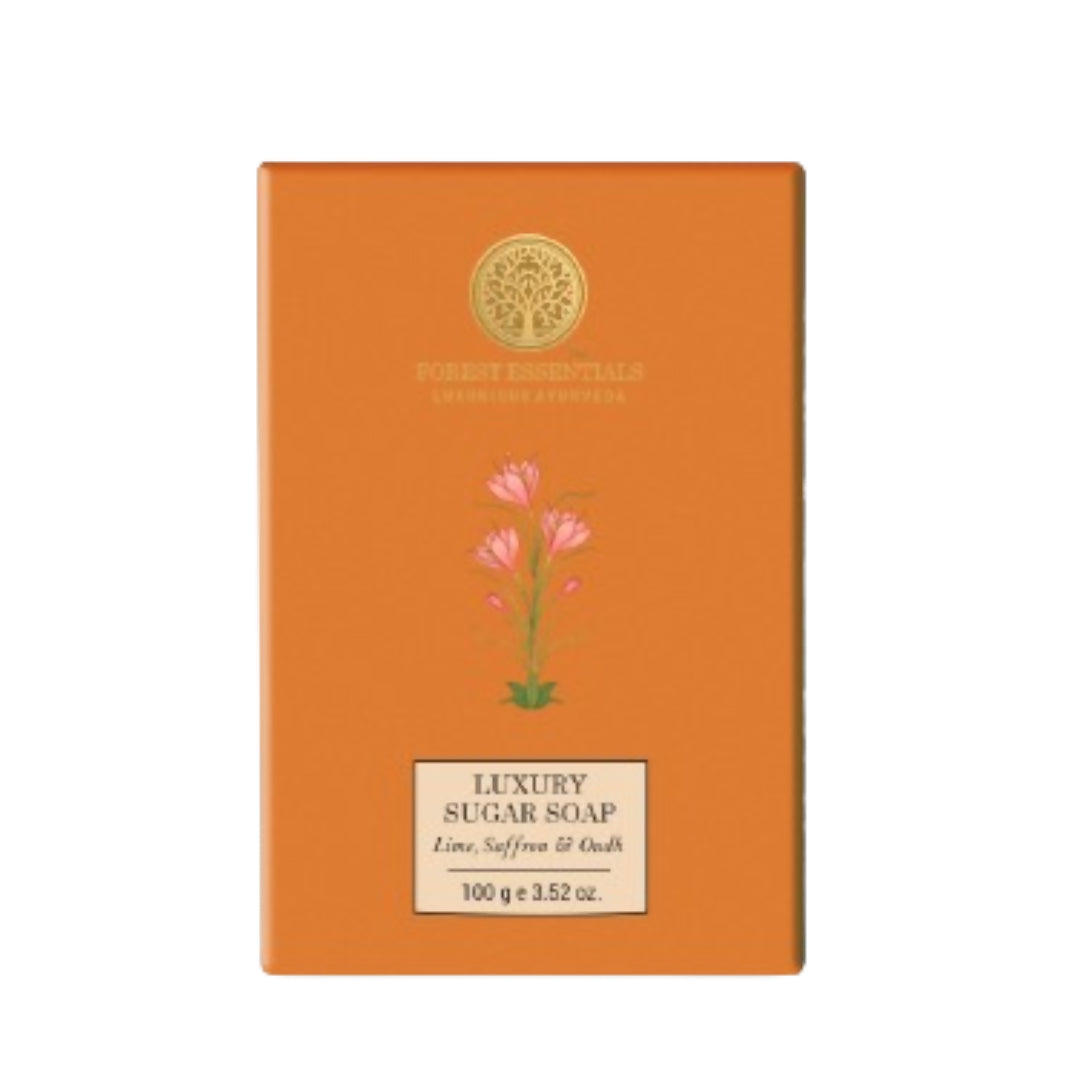 Forest Essentials Luxury Sugar Soap Lime Saffron & Oudh - Drmedicart