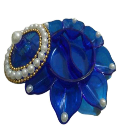 Blue Kundan Handicrafts Haldi Kumkum Holder – Decorative Puja Accessory