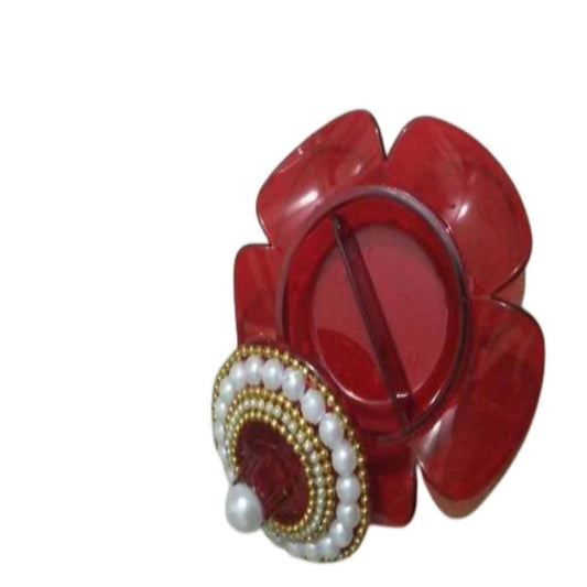 Traditional Haldi Kumkum Holder with Kundan Work – Elegant Handicraft Design