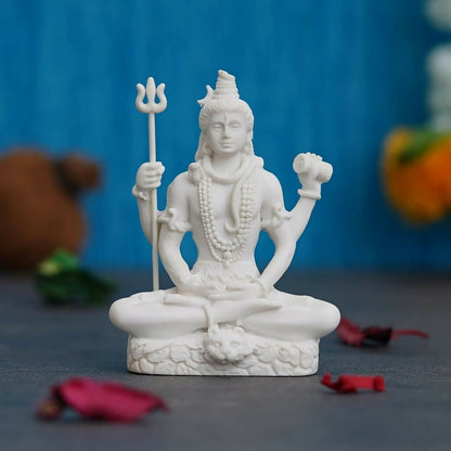 Buy eCraftIndia White Polyresin Lord Shiva Statue
