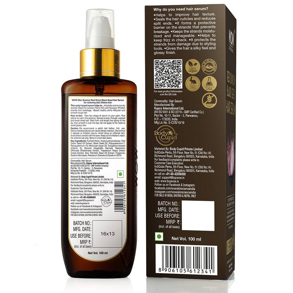 Wow Skin Science Red Onion Black Seed Hair Serum - Drmedicart