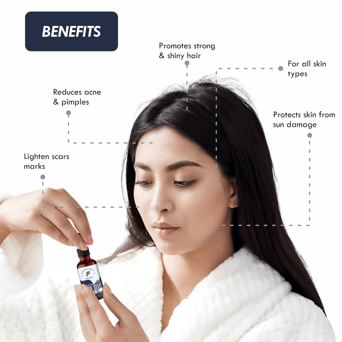 Aromatique Pure Grape Seed Oil For Hair & Skin
