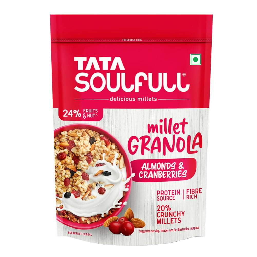 Buy Tata Soulfull Millet Granola (Almonds & Cranberries) from DrMediCart, Ship from India to USA