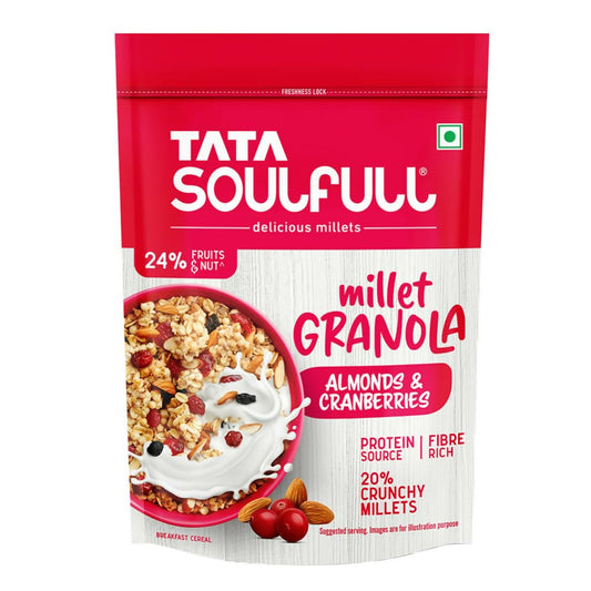 Buy Tata Soulfull Millet Granola (Almonds & Cranberries) from DrMediCart, Ship from India to USA