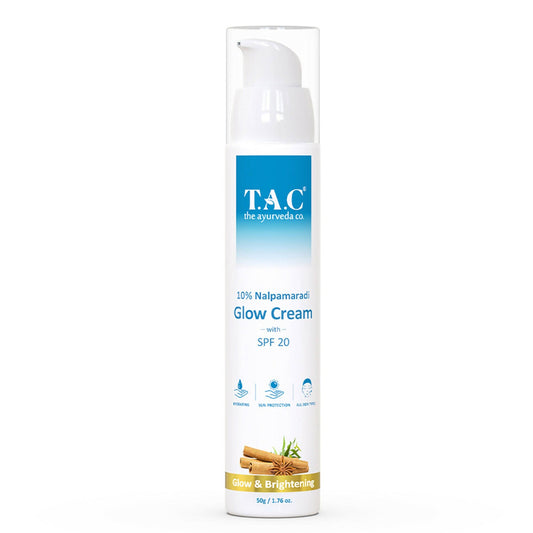 TAC - The Ayurveda Co. 10% Nalpamaradi Glow Cream with SPF 20, Skin Brightening and Detan for Women & Men
