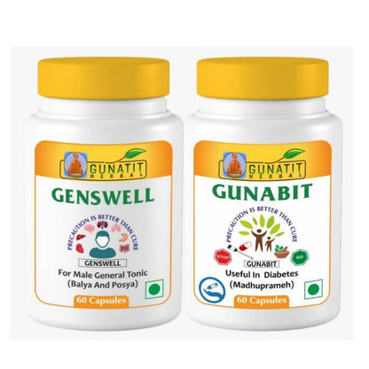 Buy Gunatit Herbal Combo Of Genswell + Gunabit Capsules from DrMediCart, Ship from India to USA