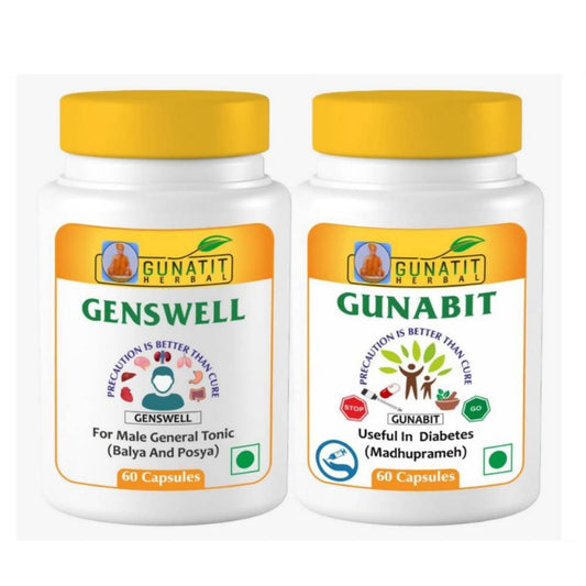 Buy Gunatit Herbal Combo Of Genswell + Gunabit Capsules from DrMediCart, Ship from India to USA
