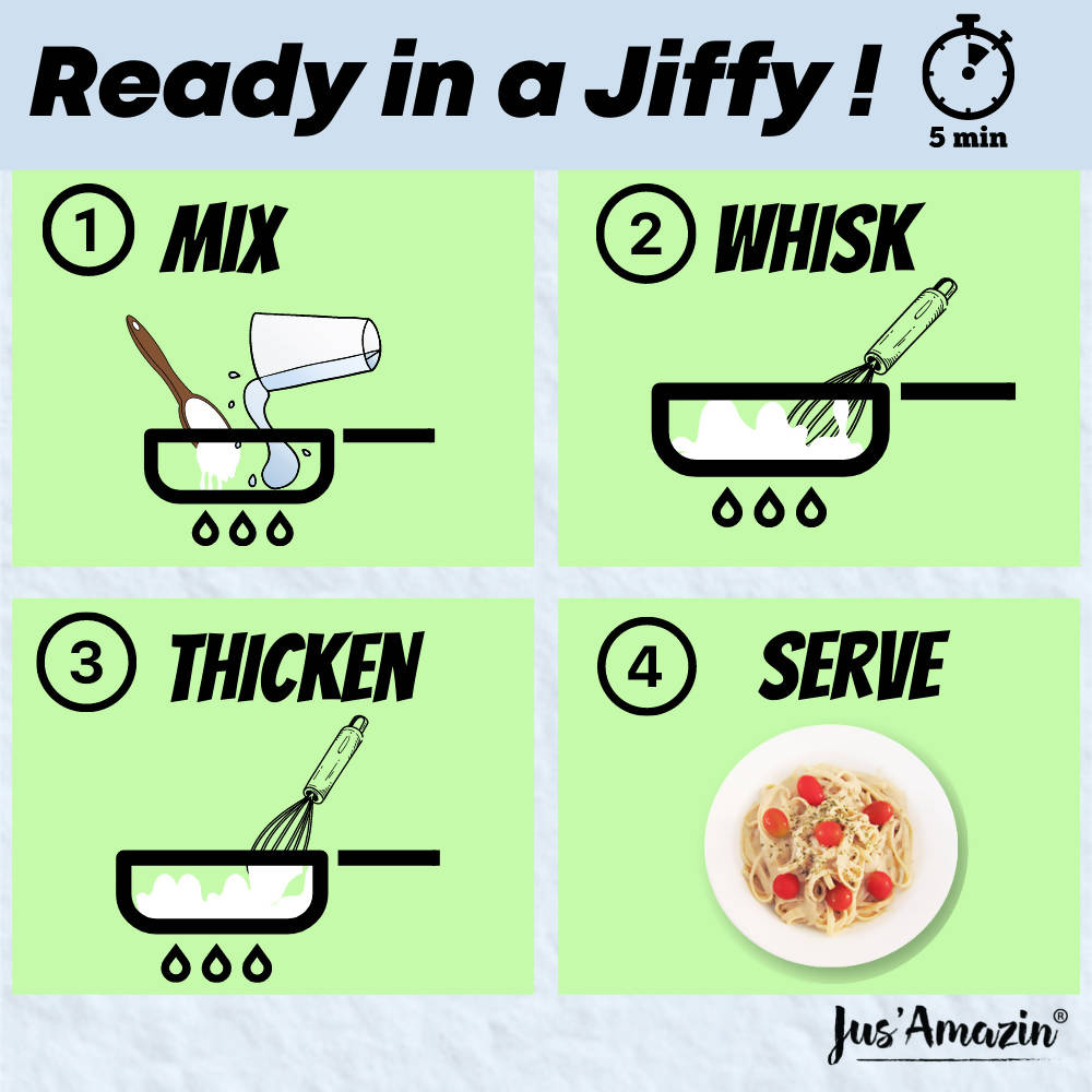 Jus Amazin 5-Minute Pasta Sauce - Creamy Alfredo