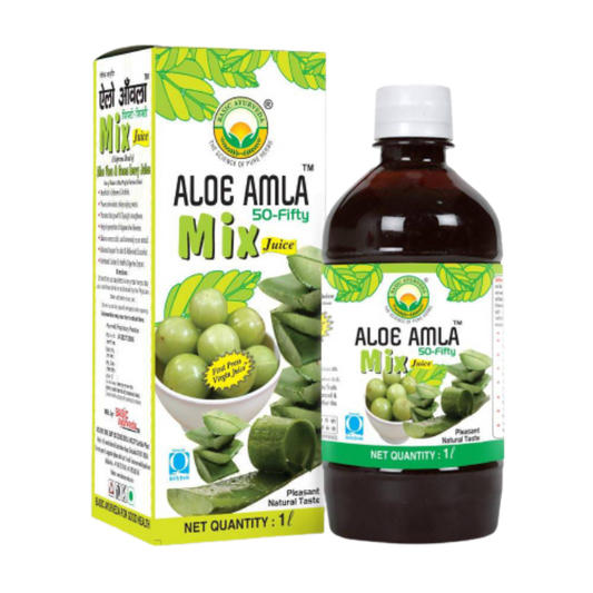 Buy Basic Ayurveda Aloe Amla 50-Fifty Mix Juice from DrMediCart, Ship from India to USA
