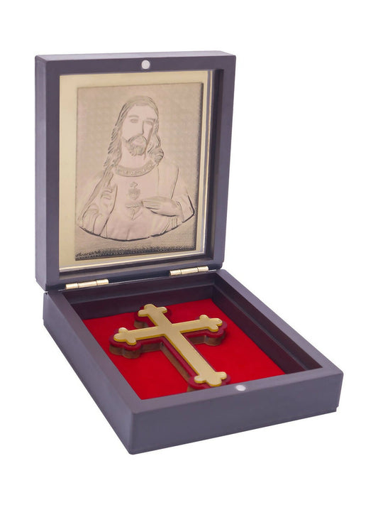 Golden Peacock Brown & Red 24 Ct Gold Foil Lord Jesus Christ