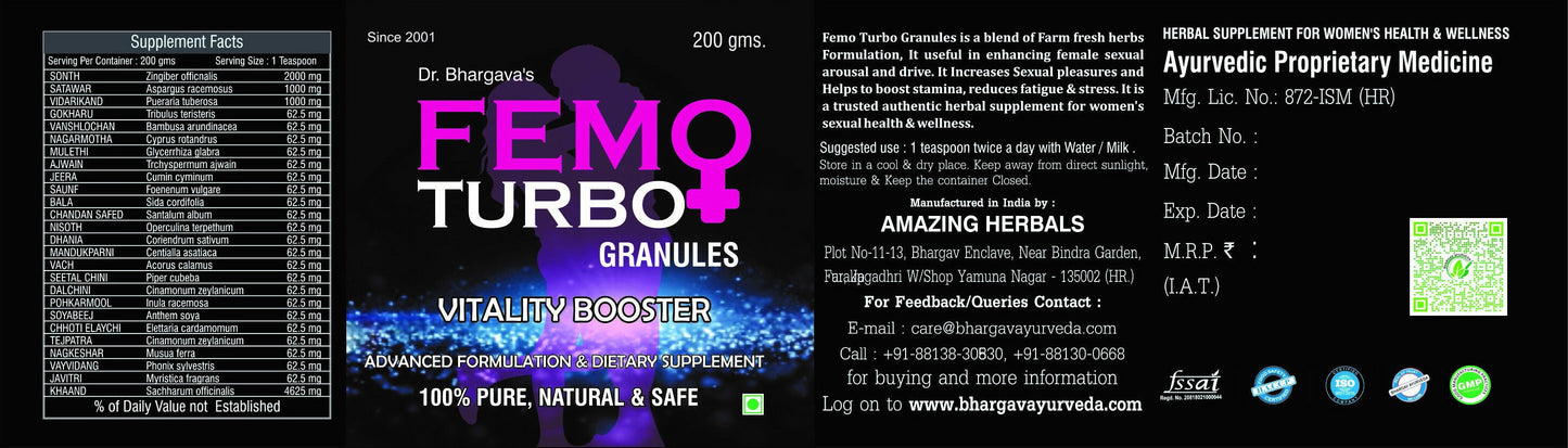 Dr.Bhargav’s Femo Turbo Granules Energy Booster