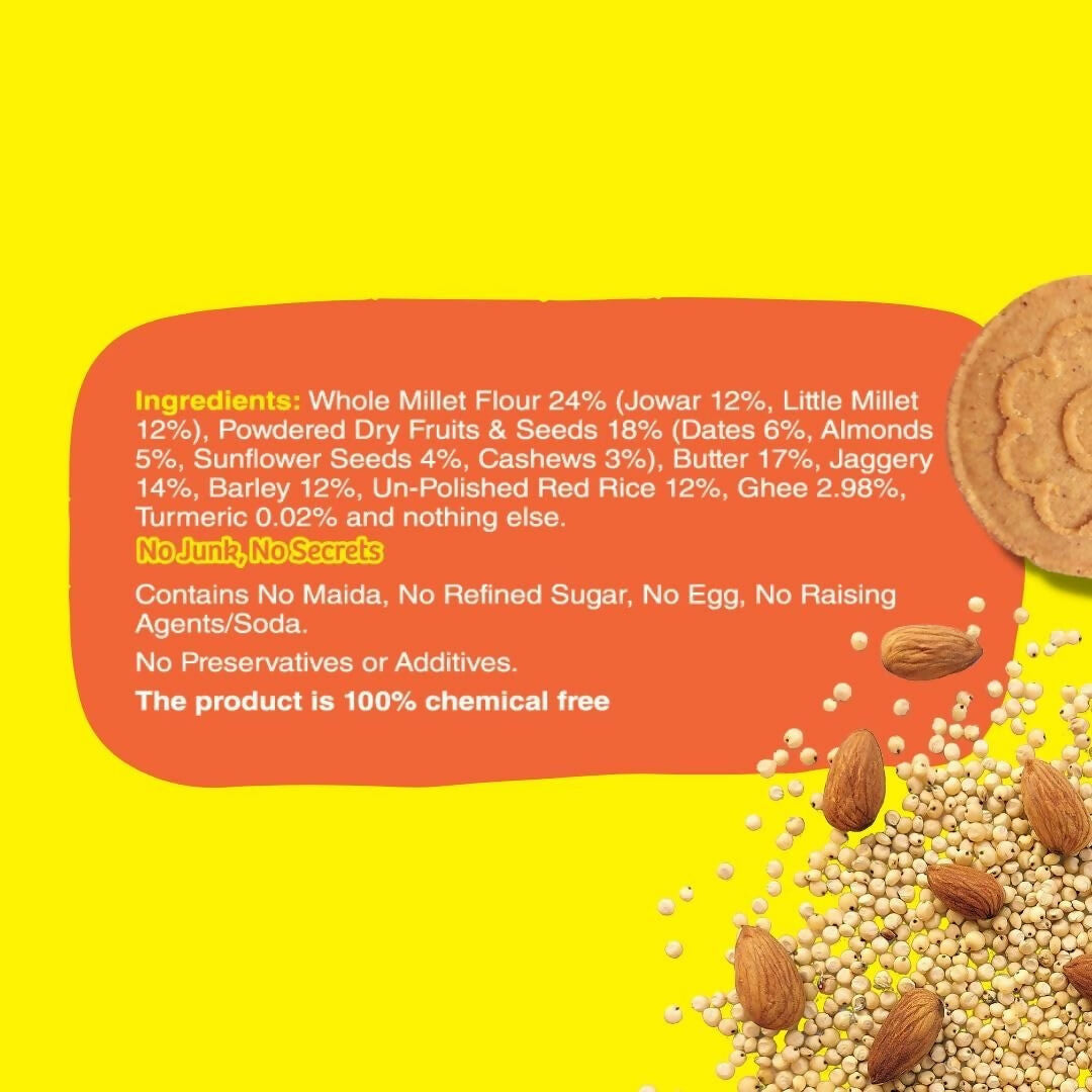 Early Foods Jowar Almond Jaggery Millet Cookies