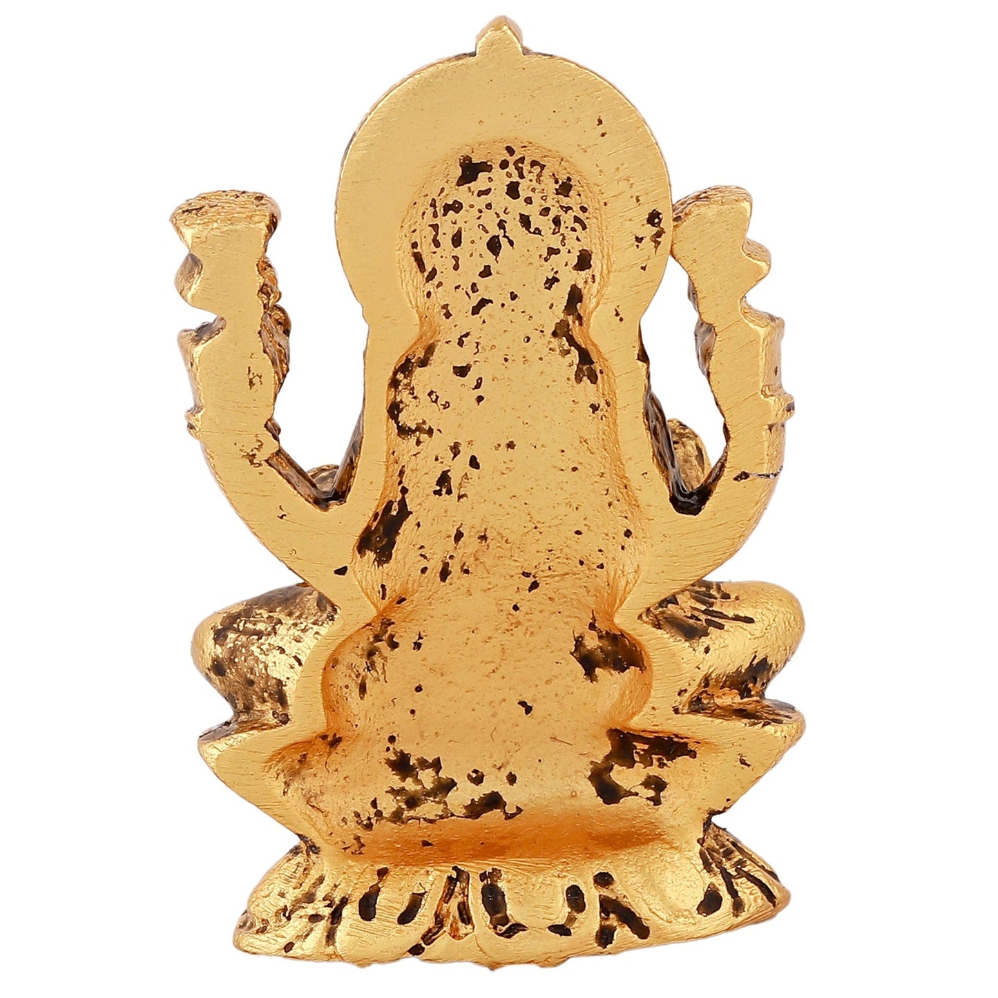 Estele Gold -Polished goddess of wealth Laxmi Devi on lotus Idol for Home/Car decor