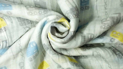 Kindermum Organic Cotton Muslin Swaddle Blanket 100 Cm X 100 Cm - Set Of 2 - Transport And Aviator