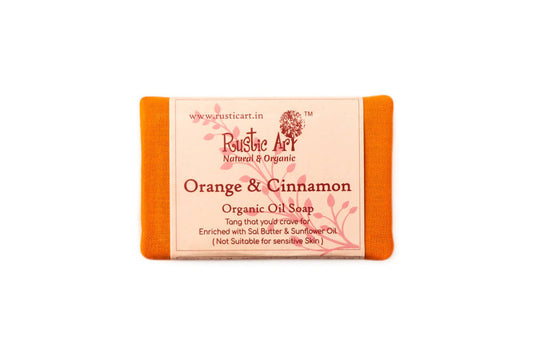 Buy Rustic Art Orange and Cinnamon Organic Oil Soap from DrMediCart, Ship from India to USA