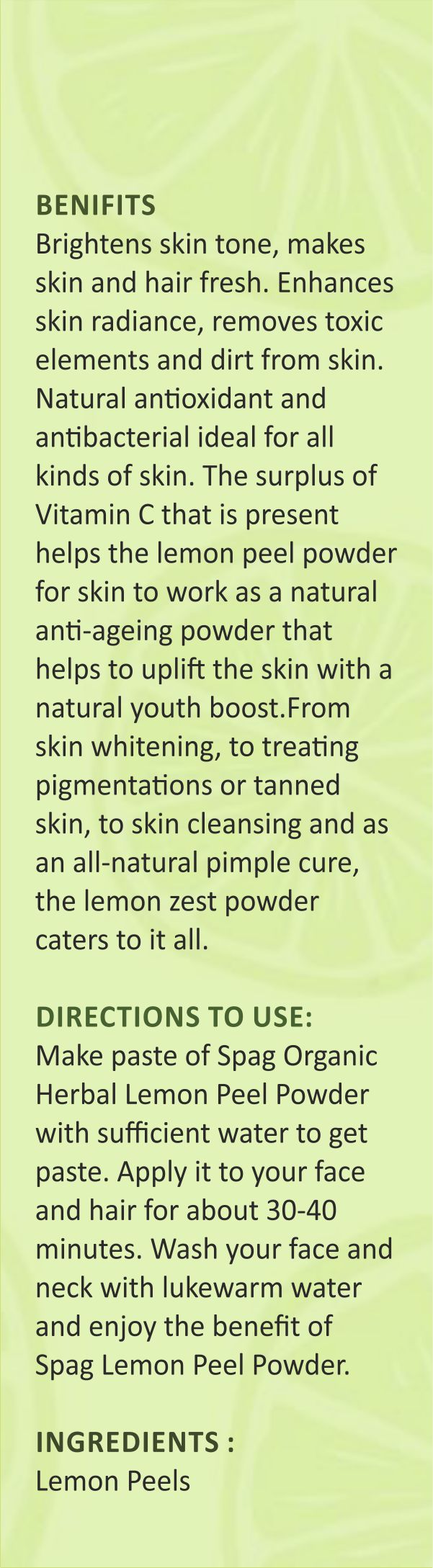 Spag Herbals Premium Lemon Peel Powder