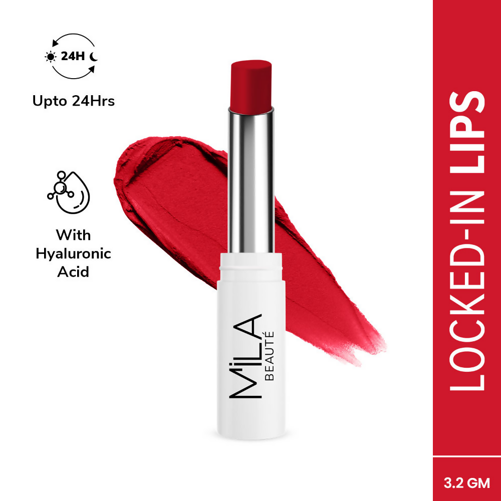 Mila Beaute 24 Hr Non-Transfer Matte Locked-In Lipstick - Cherry Jam