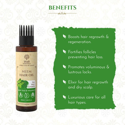 Khadi Essentials Neem Hair Oil with Tulsi & Vitamin E