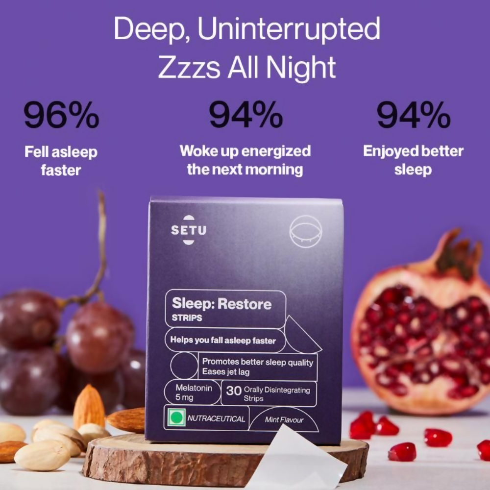 Setu Melatonin 5mg Promotes Relaxation & Sleep Strips