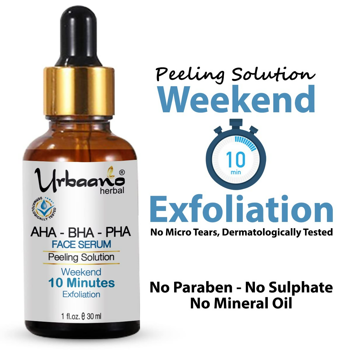 Urbaano Herbal 24% AHA+1% BHA+5% PHA 10 Minutes Serum