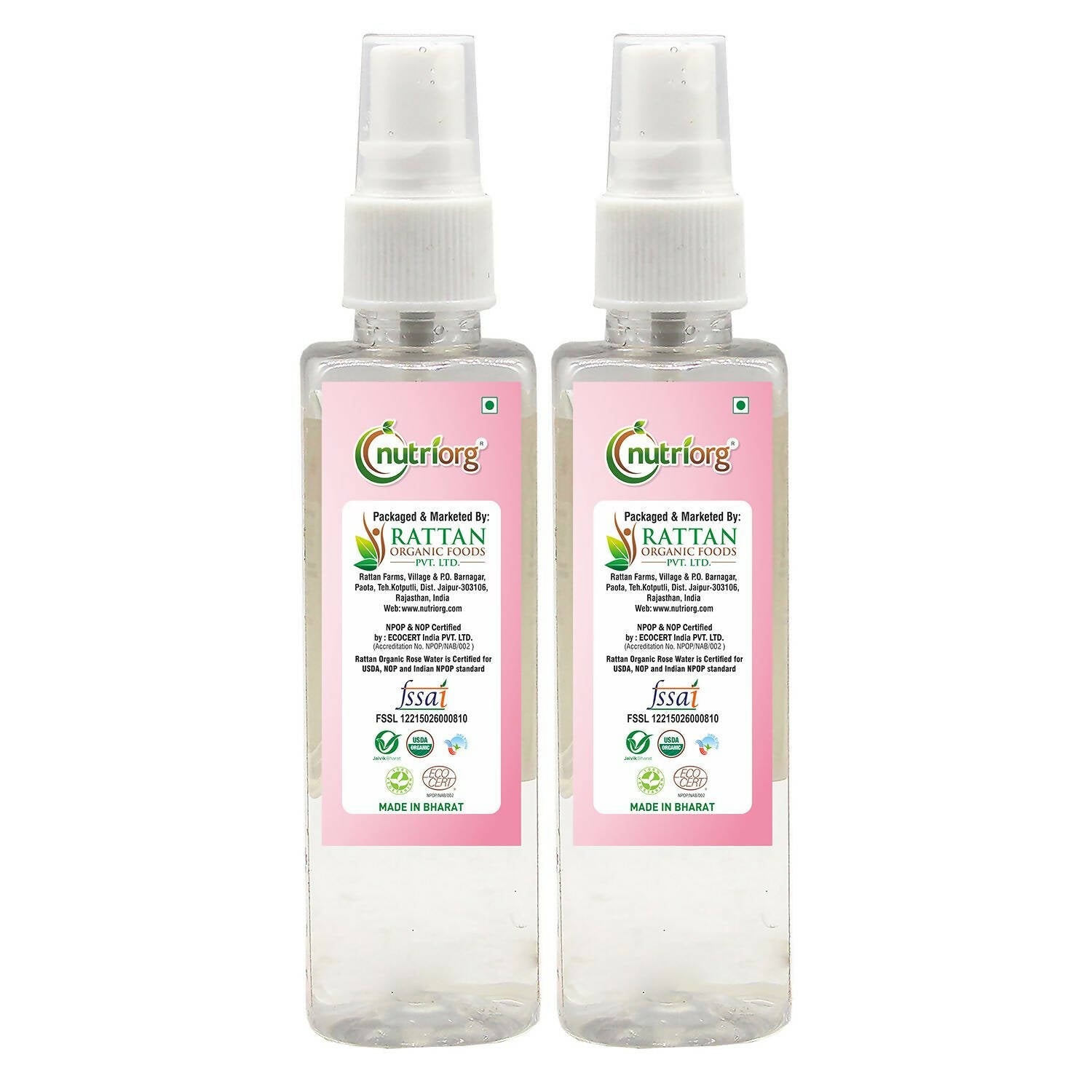 Nutriorg Certified Organic Rose Water - DrMediCart