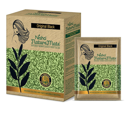 Nisha Nature Mate Henna Based Hair Black Color Powder - DrMediCart