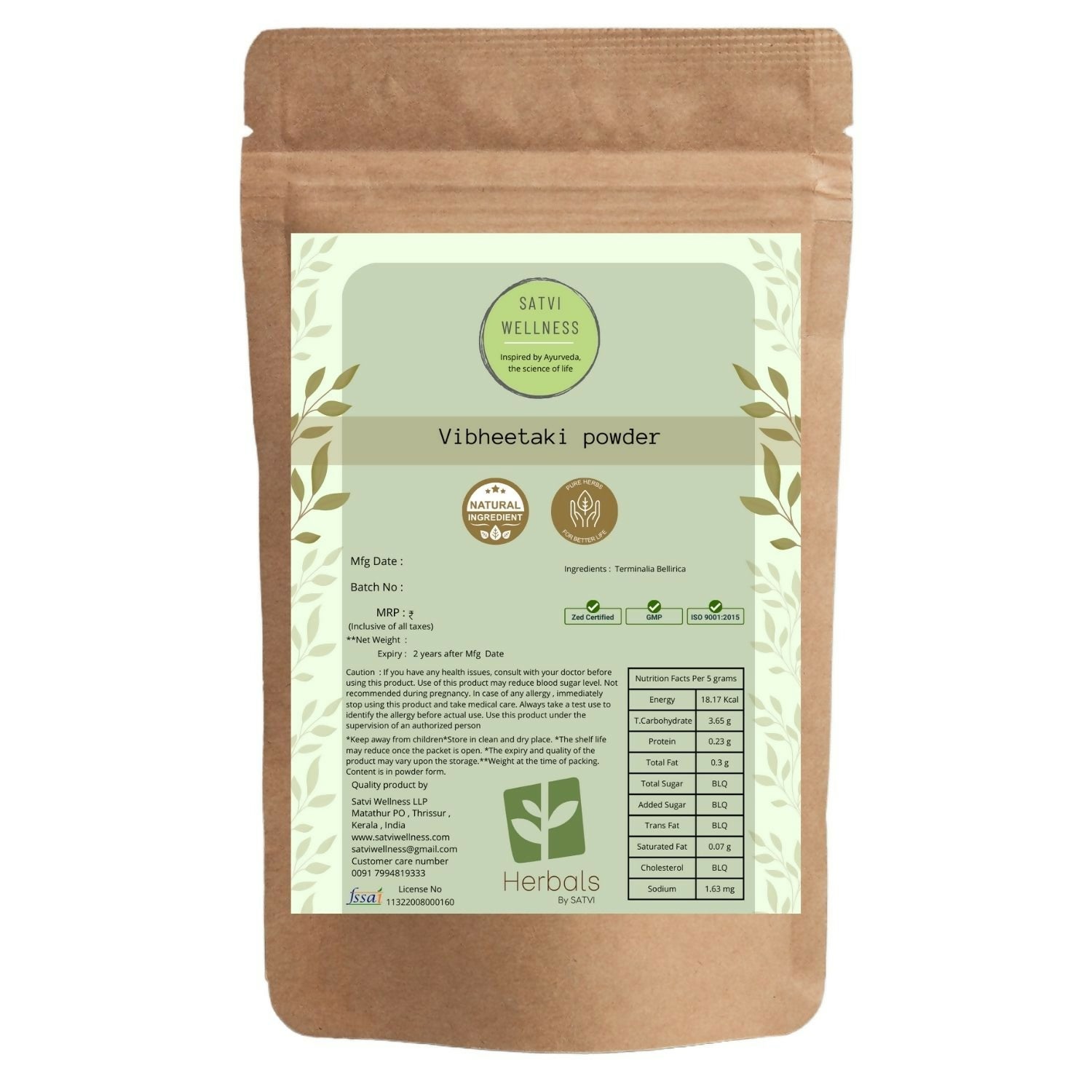 Satvi Wellness Vibhitaki Powder